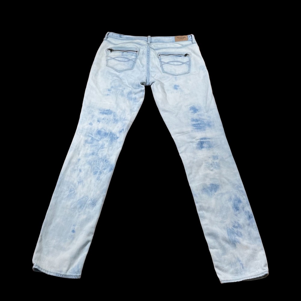 Abercrombie & Fitch Jeans Women's Size 28 Blue/White Tie Dye Perfect Stretch - Picture 10 of 16